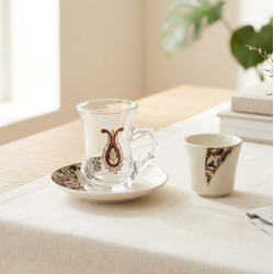 Tea Cup & Saucer & Coffee Cup Set 18 Pcs